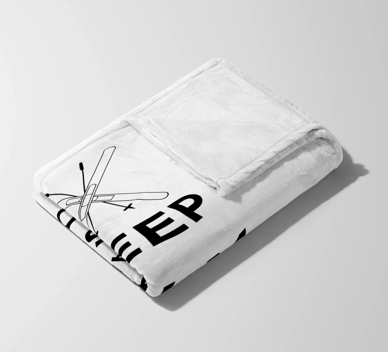 KEEP CALM AND SKI ON coperta in pile da FABOArt