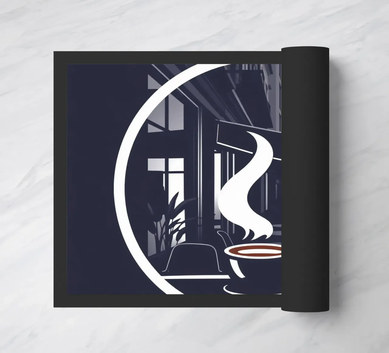 Accogliente atmosfera da caffetteria in una strada trafficata zerbino da DesignDoodle