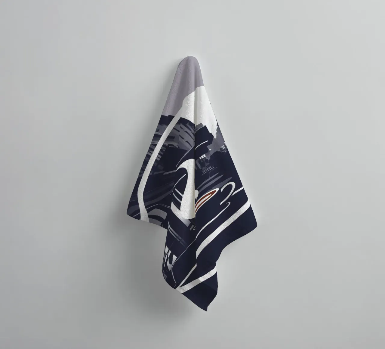 Gezellige coffeeshopsfeer in een drukke straat badhanddoek van DesignDoodle