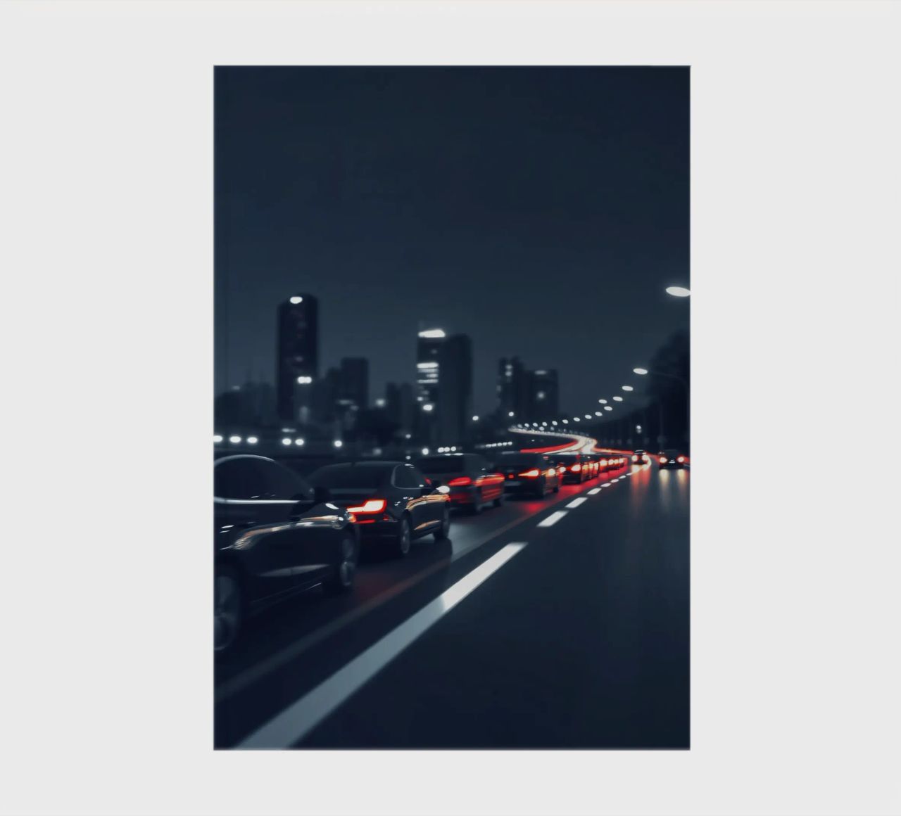 Traffic moving through a city highway at nigh notebook by DesignDoodle