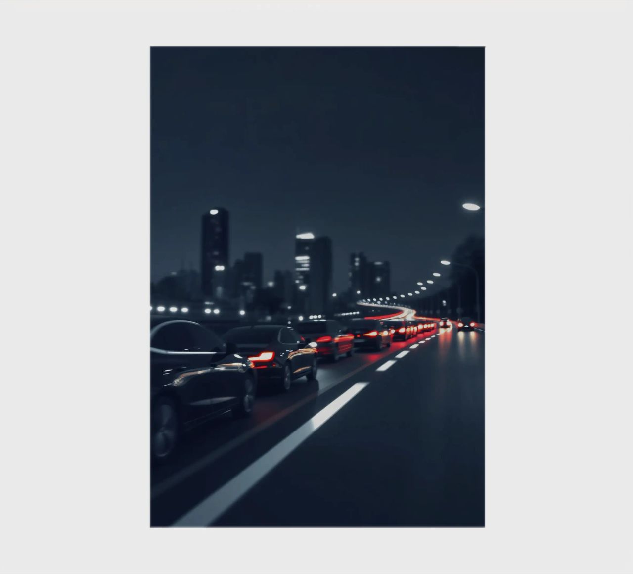 Traffic moving through a city highway at nigh notebook by DesignDoodle
