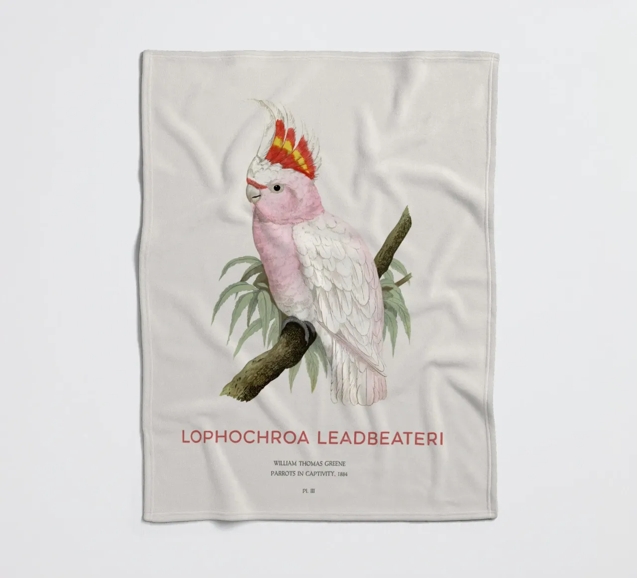 Cacatua rosa o Lophochroa leadbeateri coperta in pile da Vintagrafica