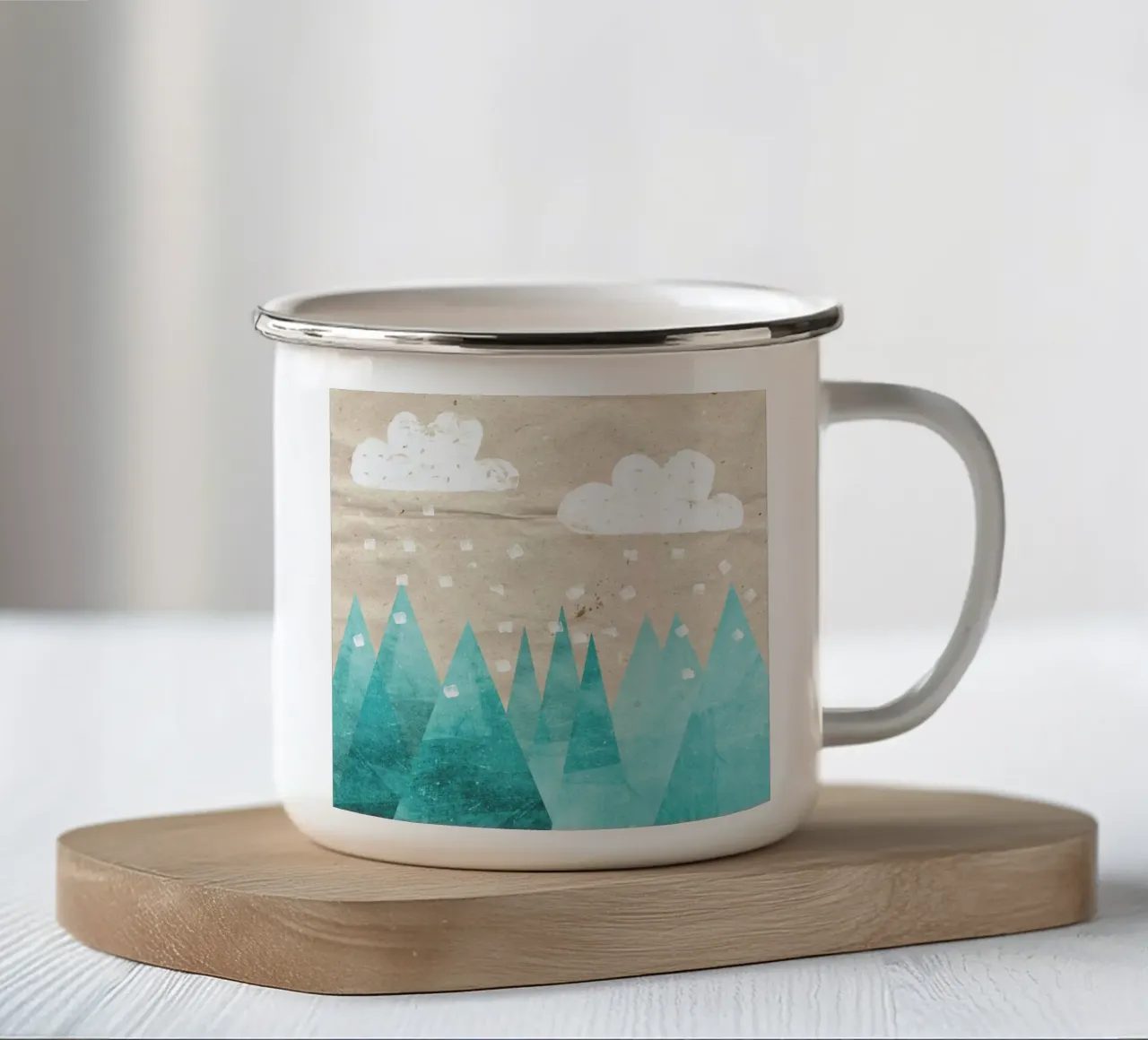 Türkise Berge tazza in smalto da Mia Nissen