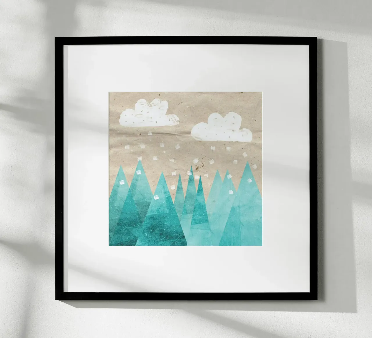 Türkise Berge poster con telaio in plastica da Mia Nissen