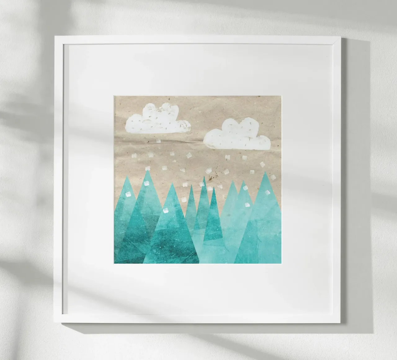 Türkise Berge poster con telaio in plastica da Mia Nissen