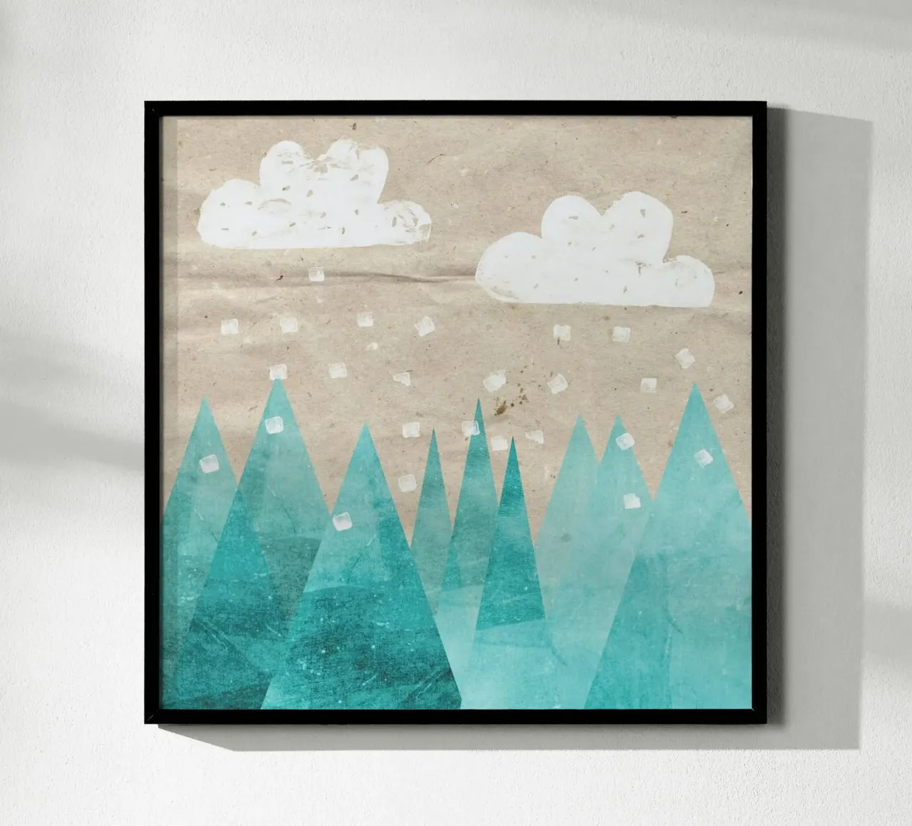 Türkise Berge poster con telaio in plastica da Mia Nissen