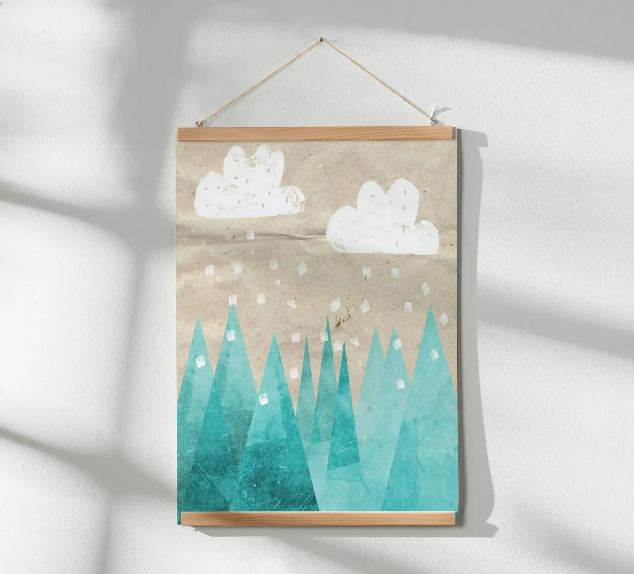 Türkise Berge poster con telaio in plastica da Mia Nissen