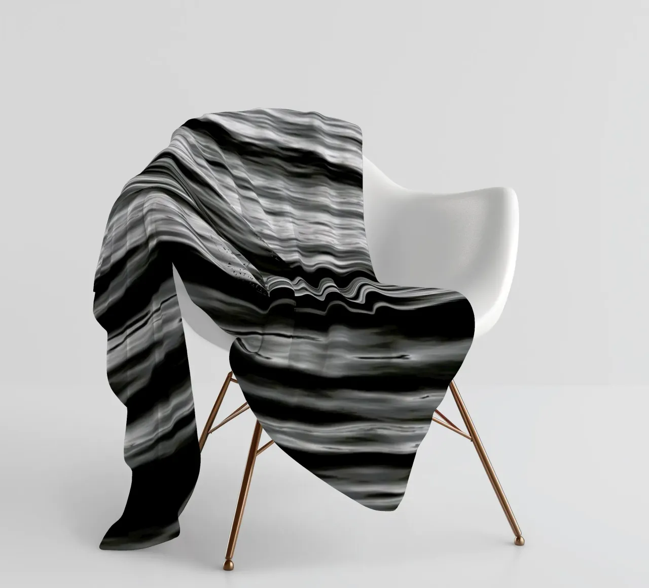 Black Ocean fleece blanket by Studio Nahili