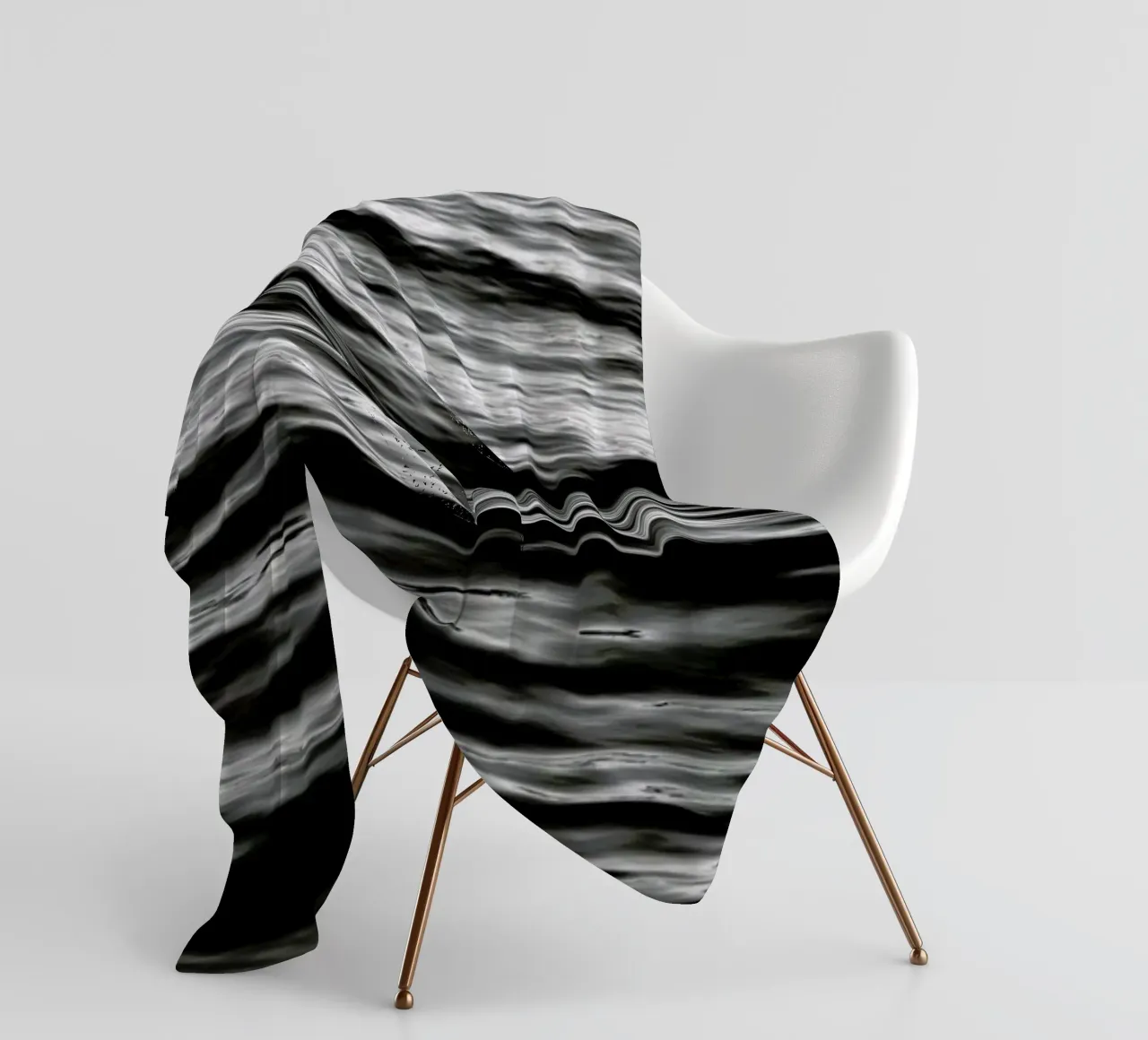 Black Ocean fleece blanket by Studio Nahili