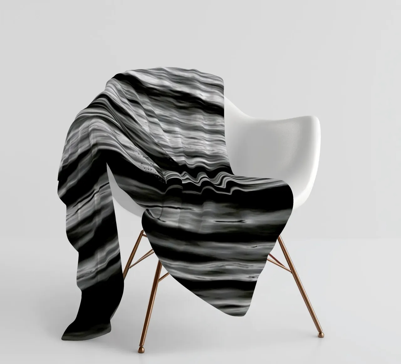 Black Ocean fleece blanket by Studio Nahili