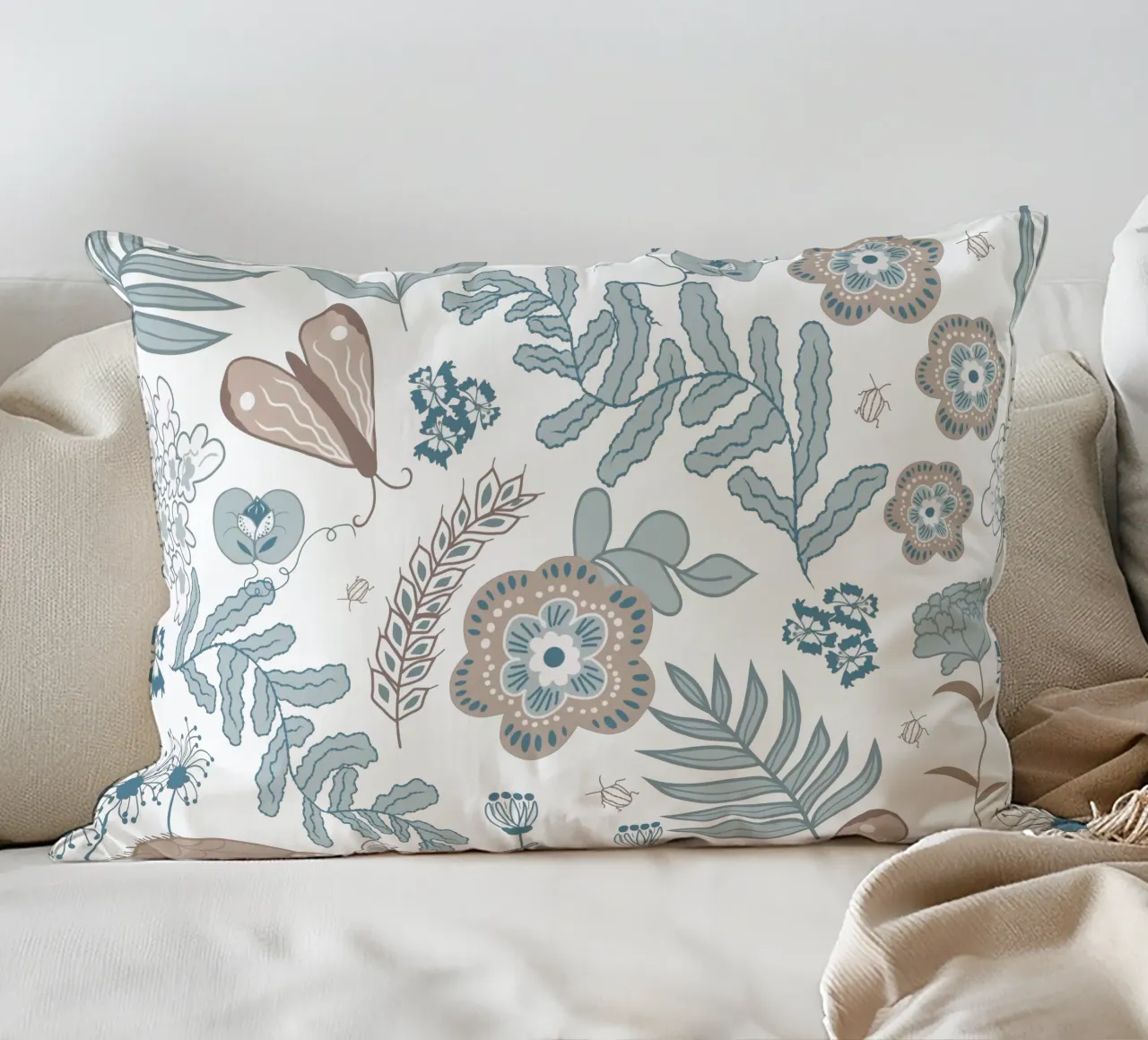 Busy life in the fields cuscino da Mandalla Pattern