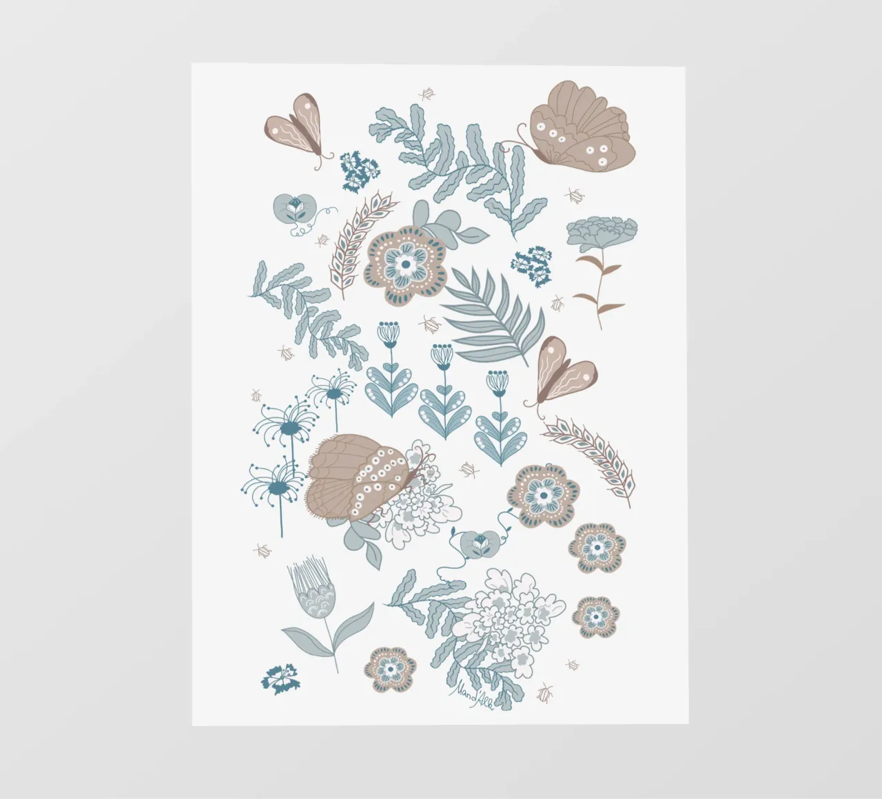 Busy life in the fields telo in pvc da Mandalla Pattern