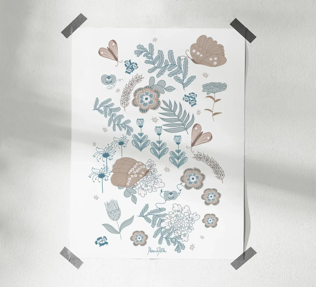 Busy life in the fields carta hahnemühle da Mandalla Pattern